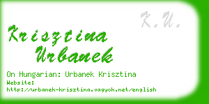 krisztina urbanek business card